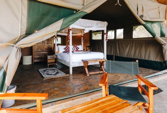 Luxury tent interior