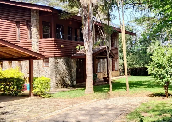 Naivasha cottage living room with fireplace